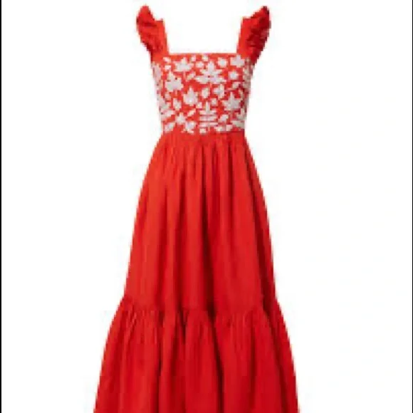carolina k red dress Vani Crochet Dress